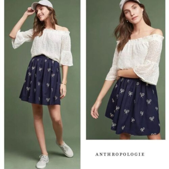 Anthropologie Floreat Off The Shoulder Bohochic Eyelet Top Ivory Size Large - Picture 1 of 10